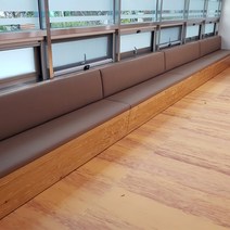 전북 전주 카페 음식점 고깃집 붙박이의자제작 국내제작, 짙은 프레임, DS 103(베이지)