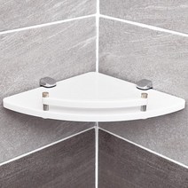 행복한욕실 국산 욕실 인조대리석 원형 코너선반 화이트 Hi-211, 단품