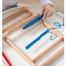 미니 직조기 여아 베틀 장난감 유치원 아동 교육 위빙, 베틀(너도밤나무) + 색실 12줄 + 날실 1줄