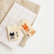 [원단쟁이] 50개]100개]-끼움라벨) 토끼와고양이 E2, 50개