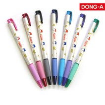 동아 고무그립 미피유성볼펜 0.38mm 낱자루, 레드