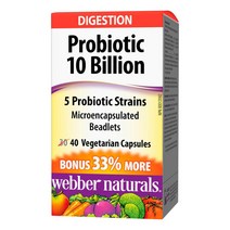 Webber Naturals 웨버네츄럴 프로바이오틱스 유산균 100억균 40캡슐, 1병