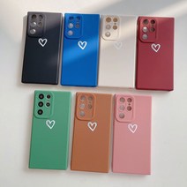 썬 핸드폰 케이스 삼성 갤럭시 S22 S22플러스 S22울트라 심플 컬러 하트 커버 케이스