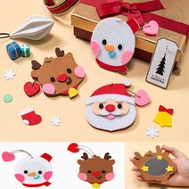 크리스마스 펠트 손거울 만들기키트 눈사람 루돌프 산타 DIY 어린이집교구 유아만들기 크리스마스소품 크리스마스선물 초등, 3_눈사람