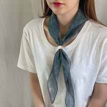 [미스블혹] 중년여성 여름 천연염색 무지 텐셀 인견 삼각 쁘띠 스카프 목수건