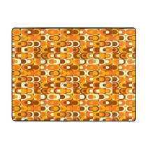 거실러그 워셔블 포인트 인테리어 러그 카페트 오렌지와 브라운 톤의 70년대 패턴 56