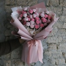 비누꽃 핑크 자나장미 50송이 꽃다발, 드라이플라워 카드(＋5천원), 매장픽업 홍대점