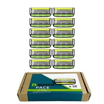 도루코 페이스 6 Pro - 트리머 포함 6개의 블레이드 면도기 시스템 리필 12팩 핸들 없음, 11 Piece Set