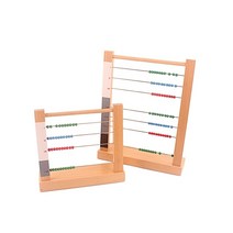 몬테소리교구 소근육발달 원목 아기 장난감 몬테소리 나무 플랫 비즈 프레임 다중 연습용 수학 재료 교육 배우기, [01] 2