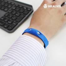 힐비스 미세전류 팔찌 티타늄 팔찌 스포츠 골프, 블루/블랙