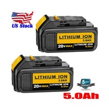2) 20V 9.0Ah 리튬 배터리 DEWALT 디월트 DCB205-2 DCB204 DCB206 DCB200 XR DCB184, DCA1820 Adapter, 1X Adapter