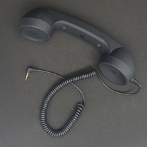 네네폰 스마트폰 수화기 SF코팅 부드러운 그립감 엽기 전화기 3.5파이 이어폰 전자파방지 헤드셋, SF코팅 블랙