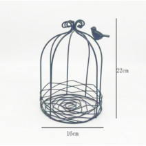 미니 엔틱 레트로 빈티지 철제 새장 행잉 행인 벽걸이 공중 화분 받침 정원 테라스 베란다 정원 꾸미기, B