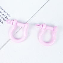 헤세드 [8색]간편 개폐형 컬러 U링고리 아연합금 팔찌 악세사리 금속장식 (2개), 연핑크, 2개