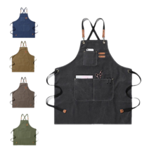 서진이네정유미앞치마 캔버스 공예 미용실 바리스타앞치마, 블랙