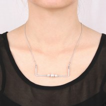 [슈가펄] N516_square bar arranged pearl necklace_스퀘어 바에 진주를 나열한 목걸이[골드 실버] 패션목걸이