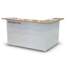 가구클럽 니오플러스(인포로고 이동서랍별도) 카운터데스크 안내데스크 카운터 접수대 계산대 업무용데스크 인포메이션 조립식안내데스크, W1785 X D1200 X H1100/우측형(책상미포함)