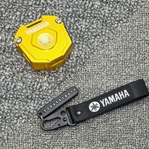 라이더무드 야마하 R1 R3 R6 R7 R15 MT03 MT07 MT09 MT10 알루미늄 키 커버 키링 세트 케이스 홀더 폰넘버키링포함, 골드키커버+블랙키링, 1개