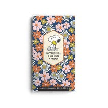 Peanuts - Happiness is a Hug from Friend 2024 – 2025 Floral Planner 28-Month 2 Year Pocket Calendar