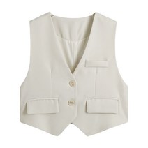 신스엔스 여성 정장 베스트 숏 브이넥 조끼 자켓 데일리