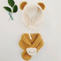 곰도리도리세트 / 코바늘 귀도리 목도리 DIY(동영상), 돌사이즈