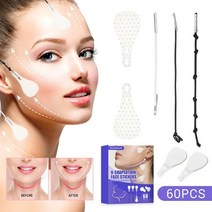 주름 패치 리프팅 기미 제거 스팟 눈밑 눈가 미간 이마 목 아이 팔자 얼굴 60pcs 보이지 않는 v 페이스 리프트 테이프 주름 제거 스티커 접착제 이마 넥 패드 안티 에이징, 60개