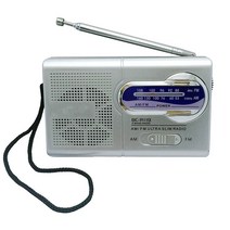 BC-R119 AM FM 휴대용 미니 라디오 2 밴드 무선 수신기 음악 플레이어 개폐식 안테나 DC 3V, [01] 은, 유형1
