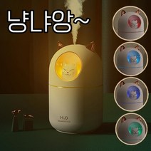 야옹이 냥냥이 가습기 필터없는미니 회사용 미니 초미니 댕댕이 고양이 단순 곰돌이, 03 민트냥냥이