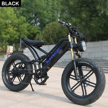 전기자전거 전기자전거렌탈 전기 자전거 레트로 EBIKE 20*4.0 인치 750W 48V 배터리 크로스 컨트리 오토바, 01 Black, 02 17.5Ah