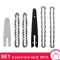플런지쏘 원형톱 테이블쏘 46 인치 샤프 체인 및 가이드 세트 미니 가지 치기 용 12 개 전기 톱 및 내구성 전기 톱 액세서리, 4와 6 세트 b