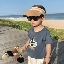 앙상블 아동 리본 밀집 선캡 모자