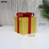 크리스마스 장식품 선물세트 선물상자 크리스마스 트리 장식 쇼핑몰 쇼윈도 진미 장식 소품, 15Cm 골드