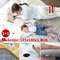1+1 거실 아기 바닥매트 놀이방매트 유아 놀이매트, 하늘구경185x12-2장