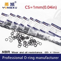 오링 o-ring 50 개/몫 검정색 NBR 씰링 O-링 CS1mm OD4/4.5/5/6/6.5/7/7.5/8/8.5/9/9.5/10*1mm O 링 씰 고무 가스켓 와셔 오일, OD9.5xID7.5xCS1mm, 1mm