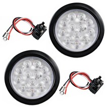 선박용 램프 라이트 DC 12V 2 Sets 4 quot흰색 12led 라운드 테일 백업 RV 트레일러 용 전선이있는 역방향 신호등 트럭 보트 캐러밴