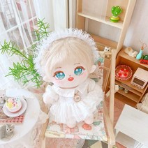 솜인형 봉제 20cm 무속성 diy 아이돌인형 옷, 20cm 뼈대 없음, 미카롱모코심나체+곰돌이2종세트