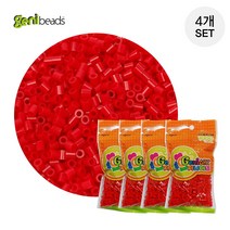 지니비즈(Genibeads) 비즈공예 1000비즈 4개묶음, 1개, 레드4개