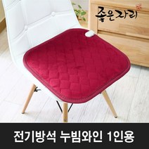 제이닉스 좋은자리 프리미엄 극세사 전기방석, 누빔와인 (WR-100), 1인용(43 x 43 cm)