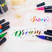 컬러 트윈 브러쉬 1세트 6칼라 수성펜 캘리그라피 택1 캘라그라피 예쁜글씨 붓글씨 _ 22092786EA, 쿠팡 3번샵 FLOWER세트, 쿠팡 3번샵 본상품선택