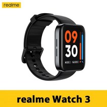 글로벌 버전 Realme Watch 3 스마트 워치 18 인치 대형 디스플레이 블루투스 통화 혈액 산소 심박수 모니터링 스마트워치 440038, Black