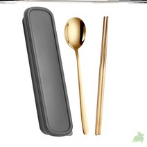 수저세트 식기 일본식 포크 가정용 스테인레스 정교한 편리함 초중고등학생 케이스포장 조합, T21-골드색 투피스-T79, 기본