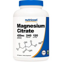NutricOST 마그네슘 시트 레이트 420mg 120 서빙 (210mg 당 캡슐 240 채식 캡슐) - 글루텐 무료 비 GMO 채식 환경 친화적 인 240 count (팩 o