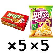 (라니랜드) 농심 입이 심심할때 남녀노소 간식 스낵 봉지과자 닭다리후라이드5봉지+포테토칩샤워크림어니언5봉지 총 10봉지
