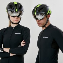 [디스트로] 인몰드 고글장착 에어로 자전거헬멧+미러고글, 01.무광블랙