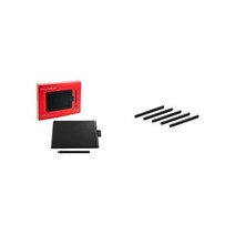 One by Wacom Student Drawing Tablet for Windows PC MAC Chromebook ACK001 표준 펜촉 블랙 피스타치오 스몰 미디엄과 호환됨