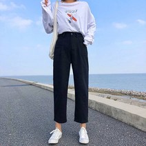 일자 9부 150CM155 어리다 왜소 코디 키커 보이는 8부팬츠 여자가을패션 와이드 루즈핏 스트레이트핏 2688017323