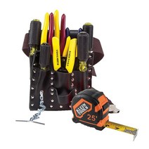 Klein Tools 5300 공구 세트 전기 기사 키트에는 스크루 드라이버 4개 플라이어 줄자 스트리퍼 파우치 벨트 12피스 포함 100831, 12-Piece