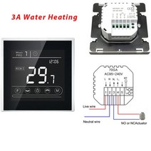 new tuya smart home wifi thermostat for electric water gas 보일러 가열 16a 3a alexa voice control 강화 유리 터, 협력사, 1-3a 물 가열