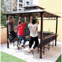 야외 정자 바베큐장 원두막 단독주택 정원, 2.5x3m + 3좌석(기둥 8cm)
