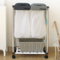 대용량분리수거함 쓰레기봉투거치대 가정용 대형 사무실 야외, 분리수거함_2단, 1개